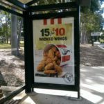 KFC advertisement on bus shelter